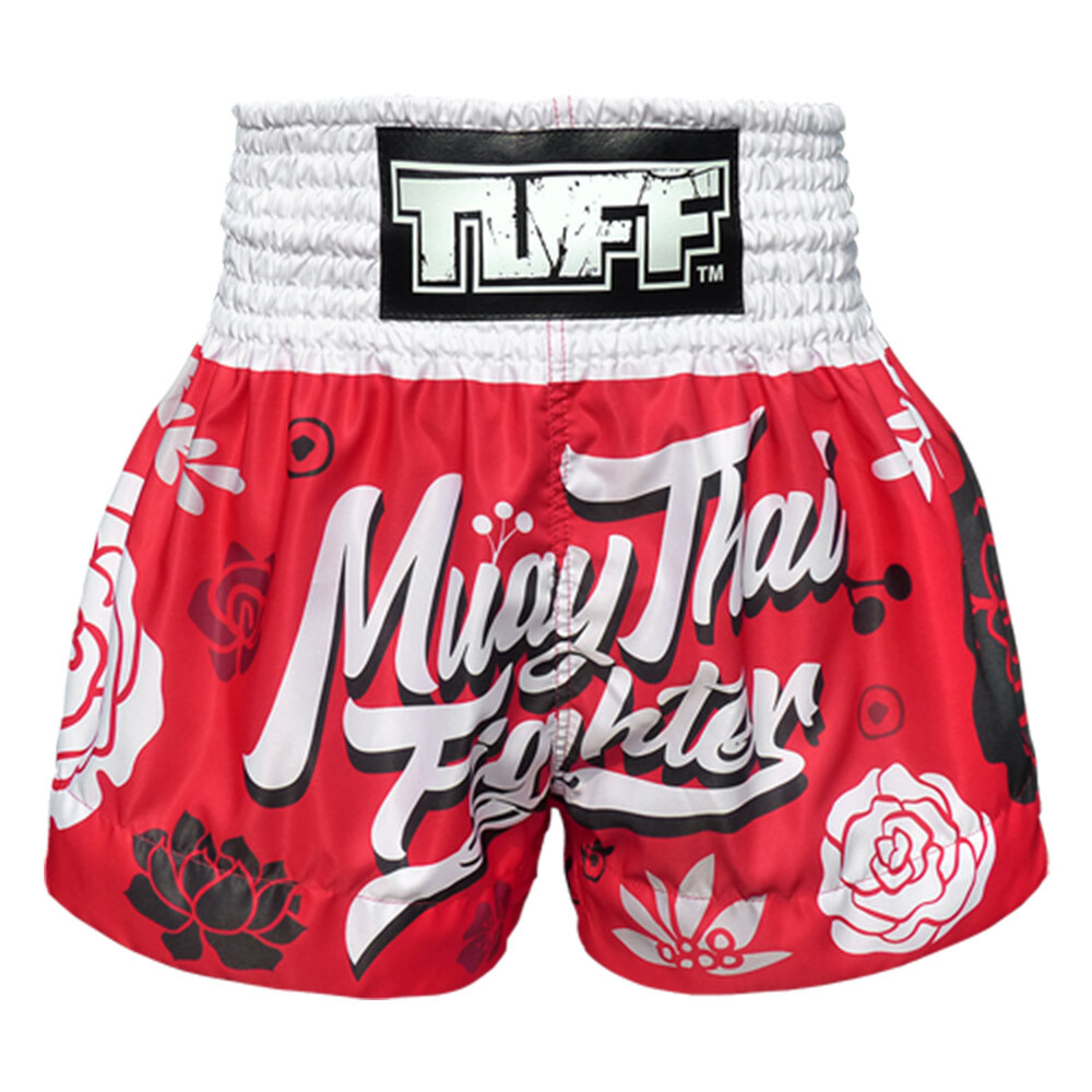 TUFF - Red &#039;Muay Thai Fighter&#039; Thai Boxing Shorts